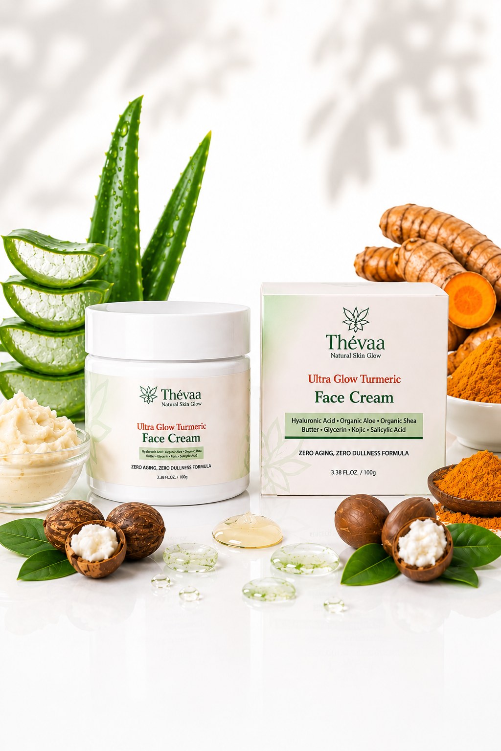 Thévaa Ultra Glow Turmeric Face Cream jar and box