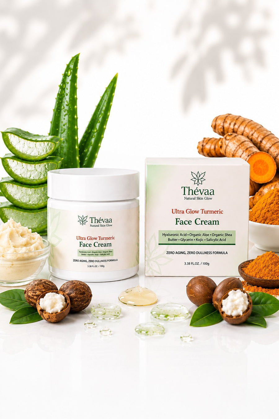 Thévaa Ultra Glow Turmeric Face Cream jar and box