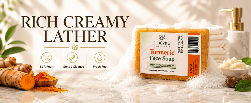 Rich creamy lather of Turmeric Face Soap